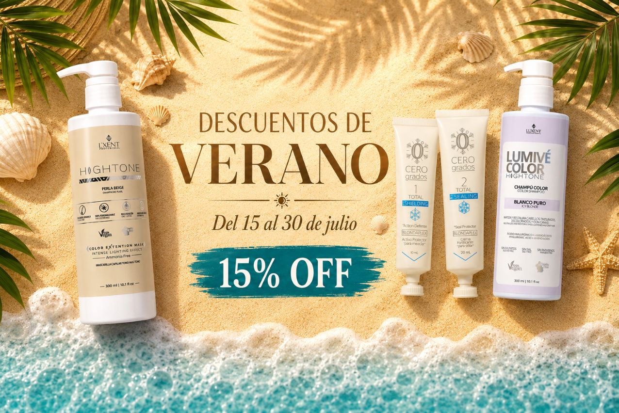 Descuentos de verano L'xent: 15% OFF del 15 al 30 de julio en productos capilares profesionales