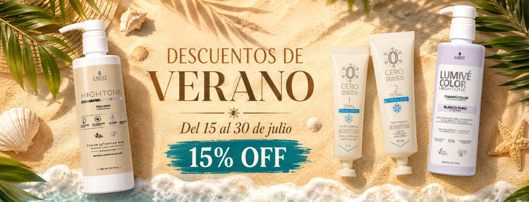 Descuentos de verano L'xent Professional: 15% OFF del 15 al 30 de julio en productos capilares profesionales