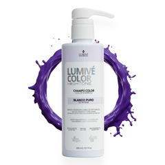 Champú matizador blanco puro Lumivé Color Hightone 300ml para cabellos rubios - Luxent Professional