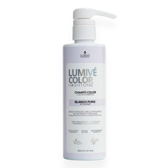 Champú matizador Lumivé Color Hightone Blanco Puro 300ml para cabellos rubios y canas - Luxent Professional