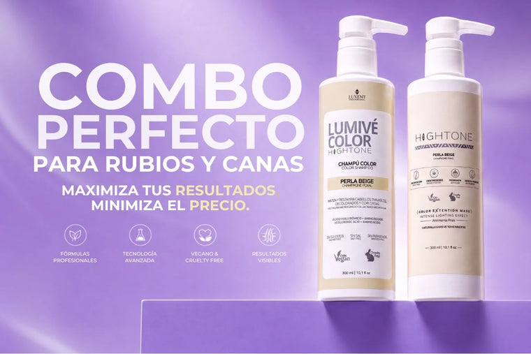 Combos Dúo Kit Rubios: champú Lumivé + mascarilla Hightone | L'xent Professional