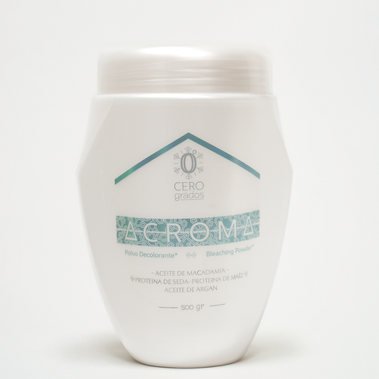 Pote de polvo decolorante Acroma Cero Grados 500gr para cabello profesional | L'xent Professional