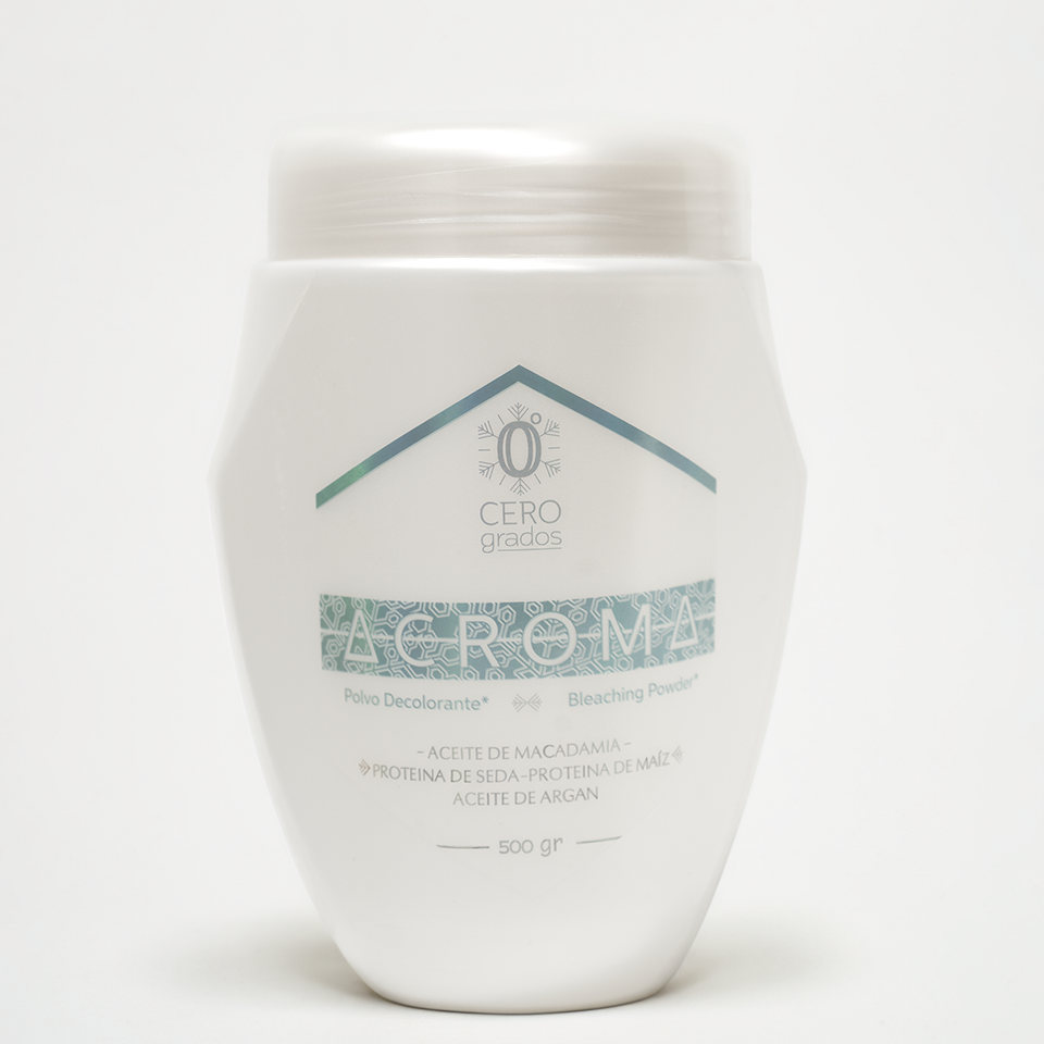 Pote de polvo decolorante Acroma Cero Grados 500gr para cabello profesional - Luxent Professional