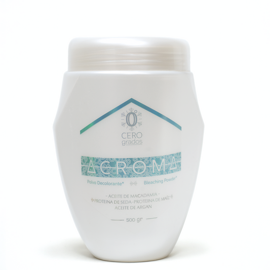 Polvo decolorante profesional Acroma Cero Grados 500gr con macadamia y argán para cabello | L'xent Professional