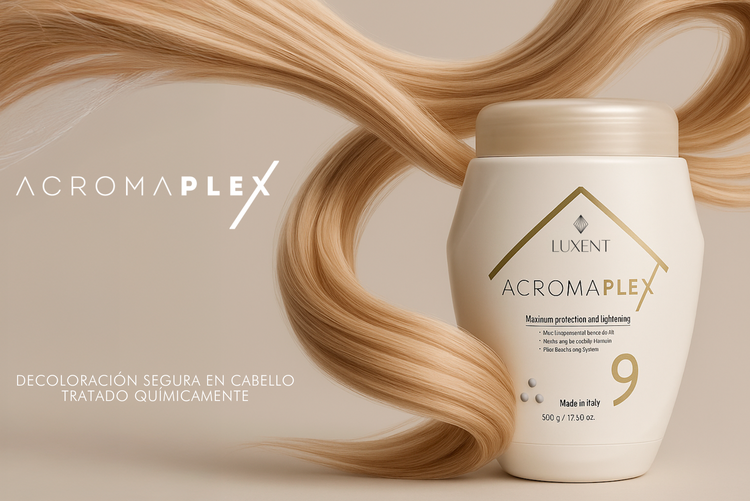 Decolorante L'xent Professional Acromaplex 500g para decoloración segura en cabello tratado químicamente.