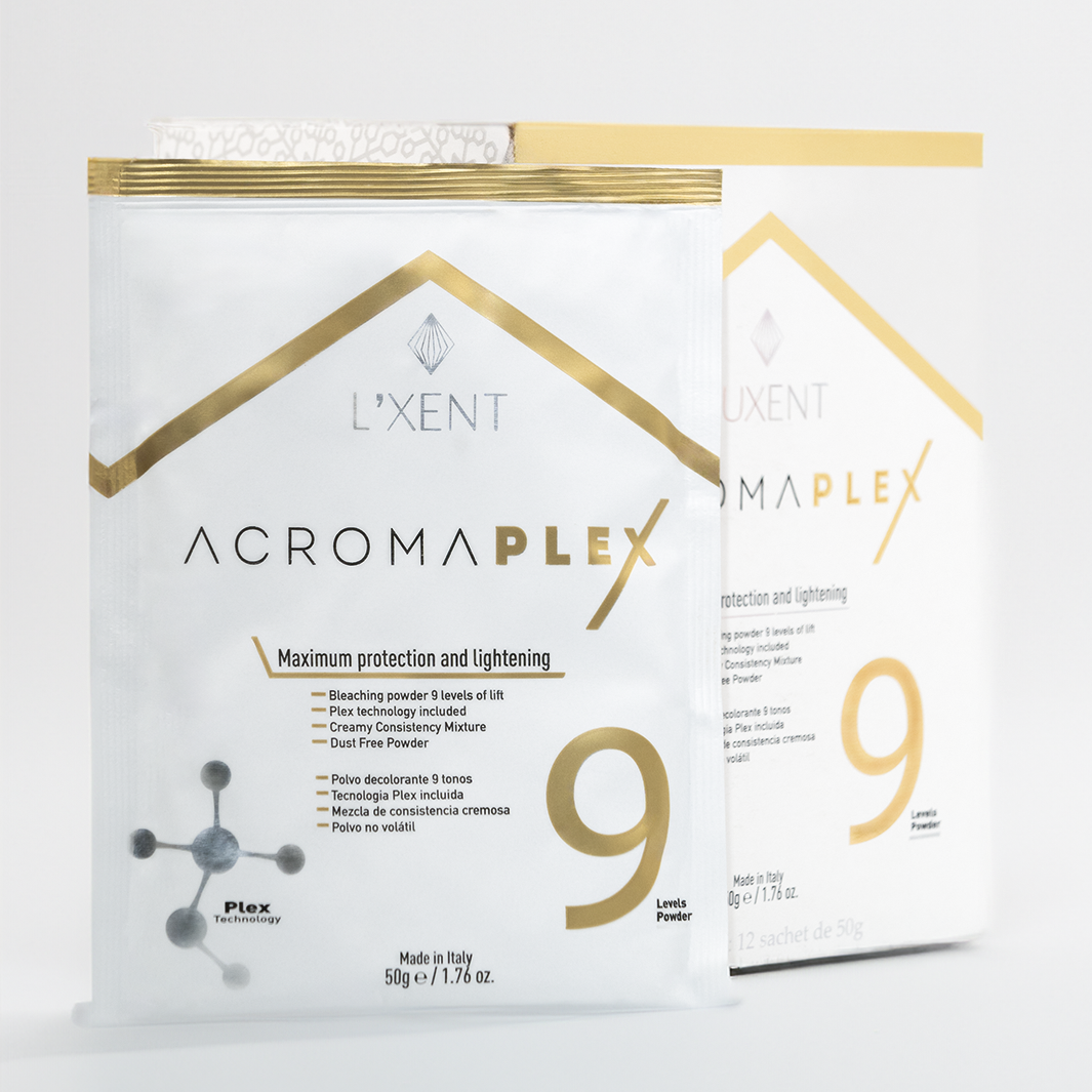 Polvo decolorante Acromaplex 9 niveles de aclarado con tecnología Plex - Luxent Professional