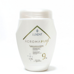 Polvo decolorante capilar Luxent Acromaplex 9 niveles de aclarado, pote blanco. - Luxent Professional
