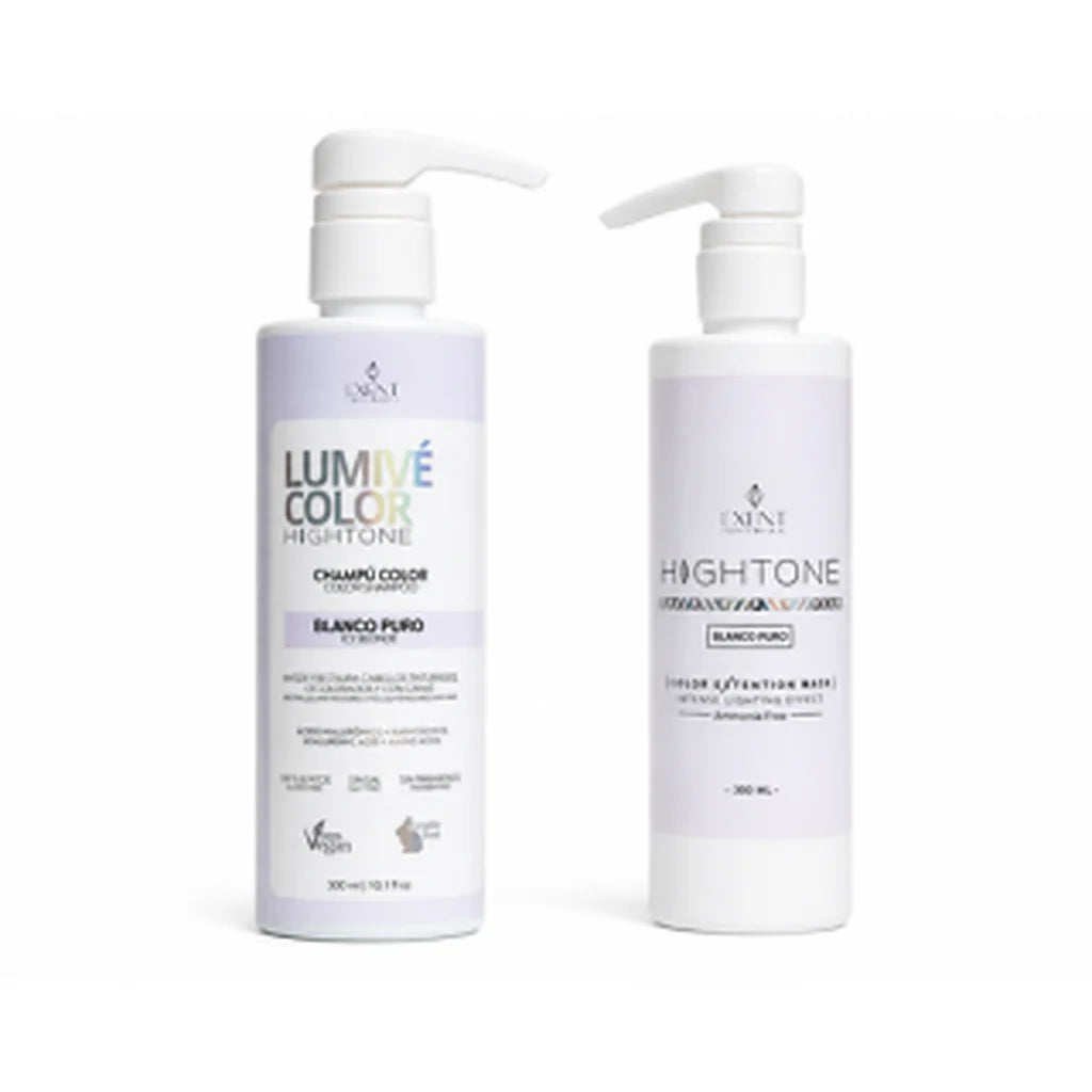Dúo Kit Rubios Blanco Puro: champú Lumivé y mascarilla Hightone para rubio platino | L'xent Professional