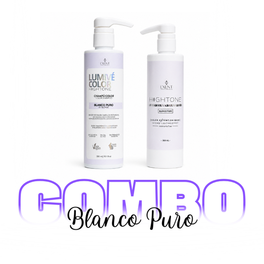 Dúo Kit Rubios Blanco Puro: champú Lumivé y mascarilla Hightone para rubio platino | L'xent Professional