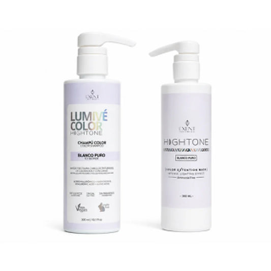 Dúo Kit Rubios Blanco Puro: champú Lumivé y mascarilla Hightone para rubio platino | L'xent Professional
