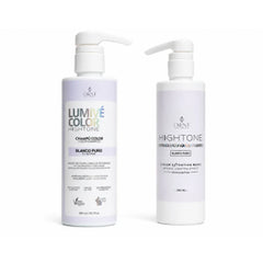 Dúo Kit Rubios Blanco Puro: champú Lumivé y mascarilla Hightone para rubio platino | L'xent Professional