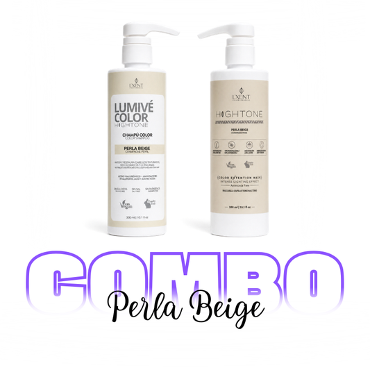 Dúo Kit Rubios Perla Beige: champú Lumivé y mascarilla Hightone tono beige | L'xent Professional