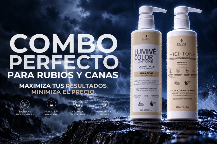 Combos Dúo Kit Rubios: champú Lumivé + mascarilla Hightone | L'xent Professional