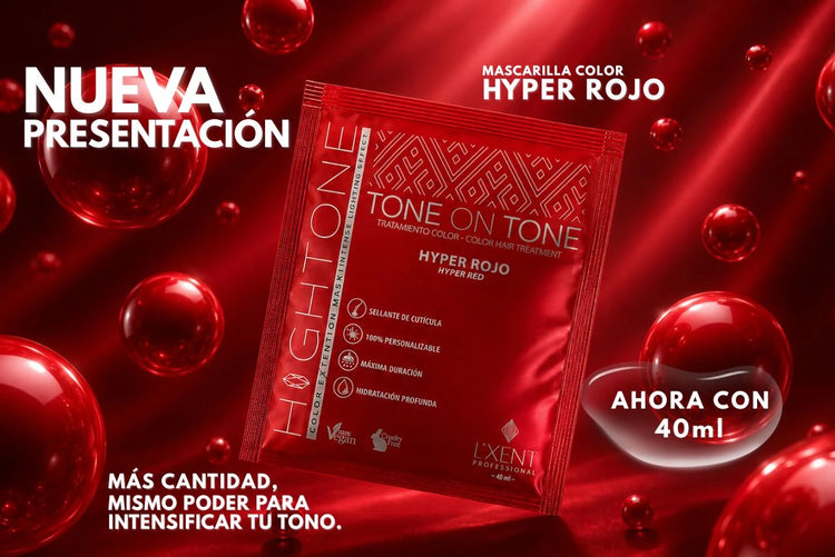 Banner móvil mascarilla Hyper Rojo Hightone 40 ml, más cantidad para intensificar el tono | L'xent Professional