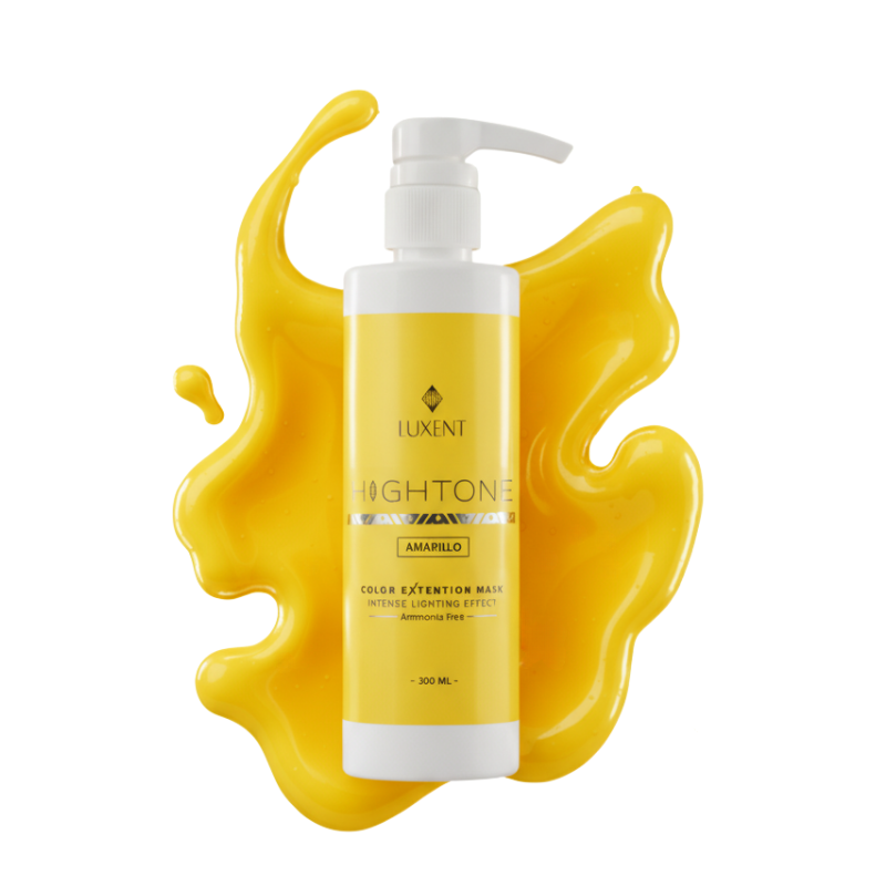 Mascarilla capilar Hightone Amarillo de Luxent Professional. Envase blanco y amarillo con dos - Luxent Professional