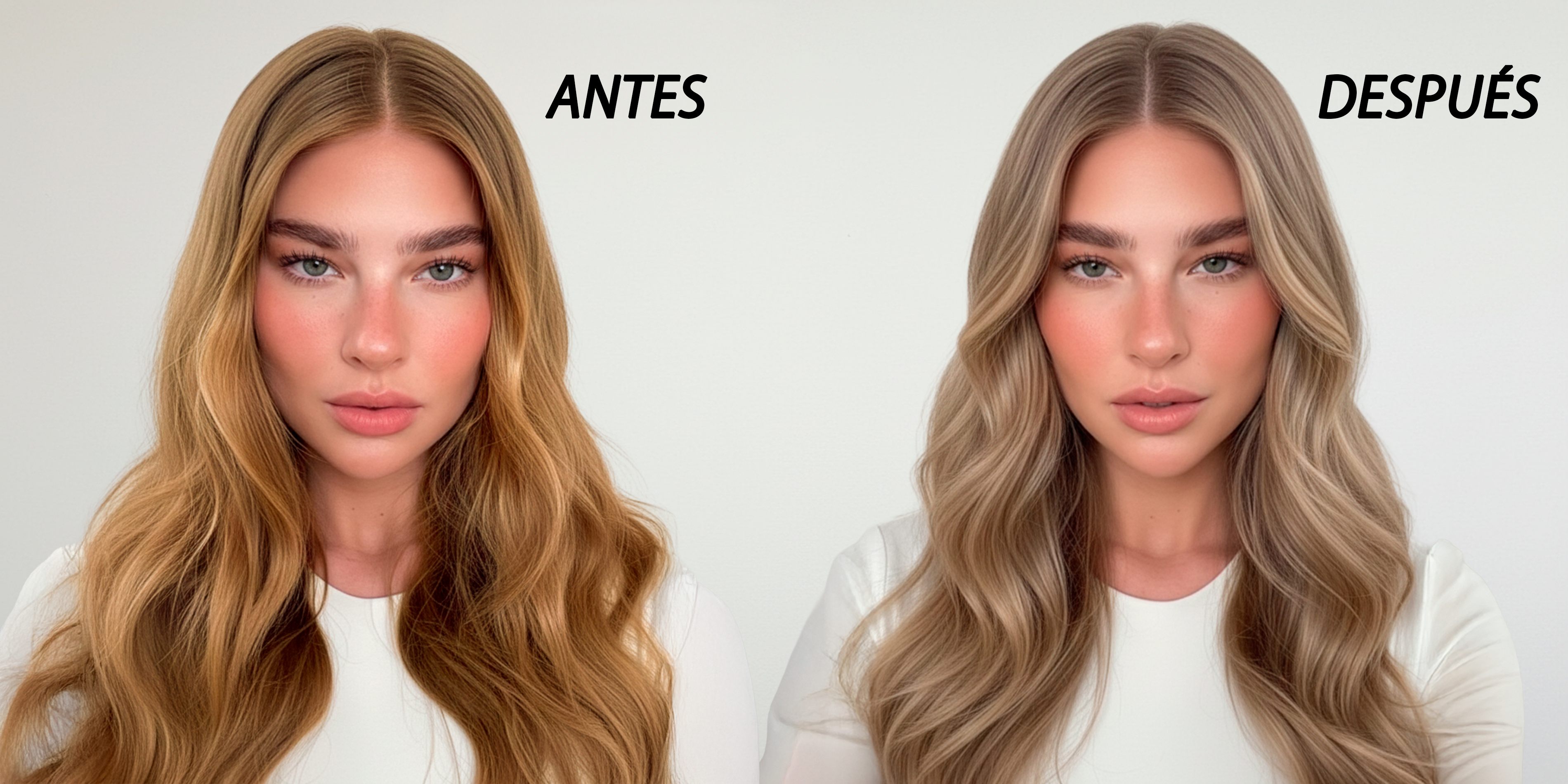 Resultado rubio beige perlado tras el Dúo Kit Rubios Perla Beige | L'xent Professional