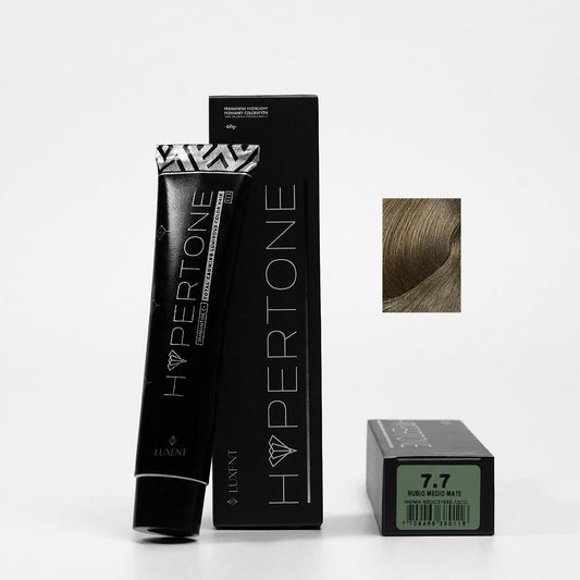 Tinte capilar HyperTone 7.7 Rubio Medio Mate, color profesional para cabello | L'xent Professional