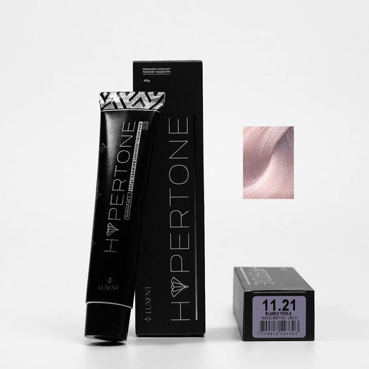 Tinte capilar Hypertone 11.21 Blanco Perla con su caja y muestra | L'xent Professional
