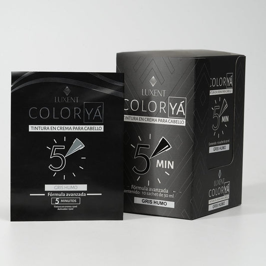 Tinte en crema para cabello ColorYA Gris Humo, sachet y caja. Fórmula avanzada | L'xent Professional