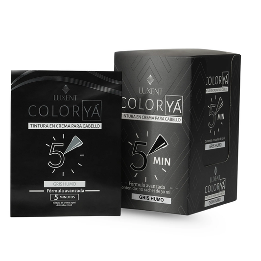 Tinte capilar Color Ya Gris Humo en caja y sachet, fórmula avanzada 5 minutos | L'xent Professional