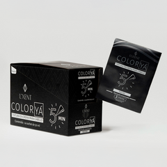 Caja y sachet de tinte capilar negro Color Ya de Luxent Professional. Tinte en crema para cab - Luxent Professional