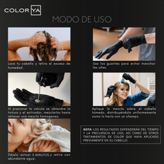 Modo de uso del tinte capilar Color Ya: pasos para aplicar, lavar y enjuagar. - Luxent Professional
