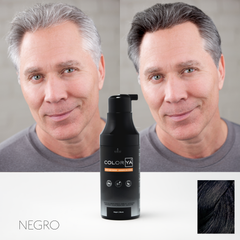 Hombre antes y después de usar tinte Color Ya negro para cubrir canas - Luxent Professional