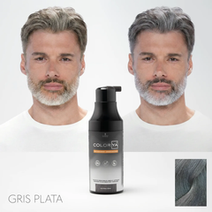Tinte capilar gris plata para hombres: antes y después con Color Ya de | L'xent Professional