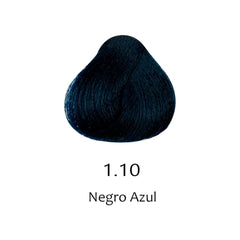 Mechón de cabello teñido de negro azulado 1.10. Tinte profesional para un color intenso y dur - Luxent Professional