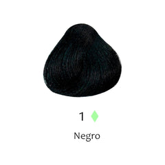Muestra de color de tinte capilar profesional tono 1 Negro intenso para cabello. - Luxent Professional