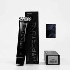 Tinte capilar permanente negro Hypertone, tubo y caja con muestra | L'xent Professional