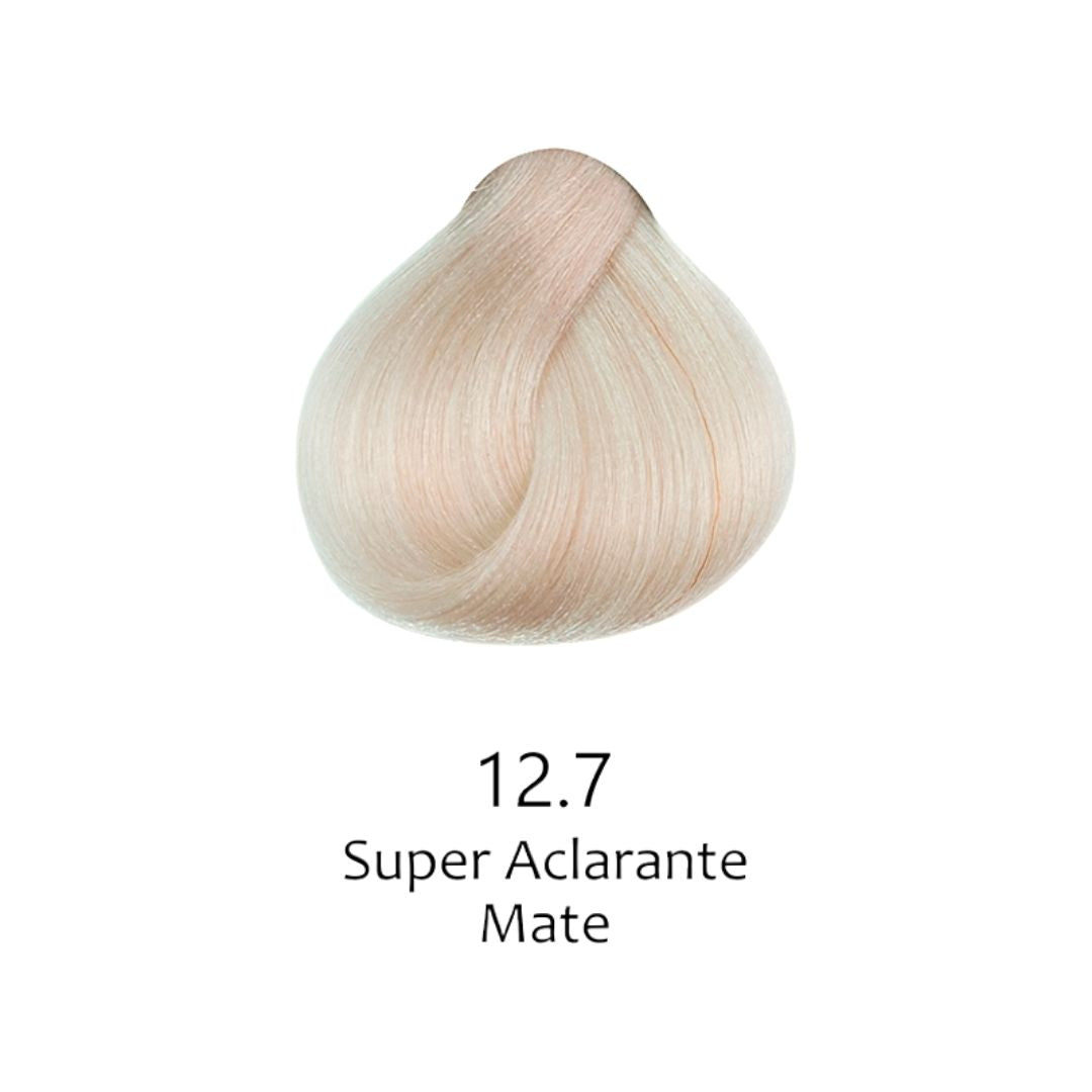 Mechón de cabello rubio super aclarante mate 12.7. Tinte profesional para cabello - Luxent Professional