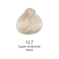 Mechón de cabello rubio super aclarante mate 12.7. Tinte profesional para cabello - Luxent Professional