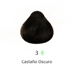 Muestra de color de tinte capilar Castaño Oscuro número 3 para cabello profesional - Luxent Professional