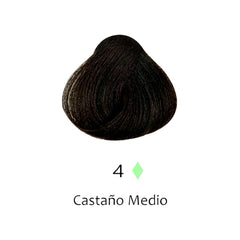 Muestra de color de tinte Castaño Medio número 4 para cabello profesional - Luxent Professional