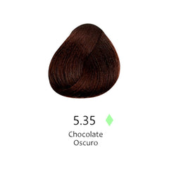 Muestra de color de tinte 5.35 Chocolate Oscuro para cabello profesional - Luxent Professional
