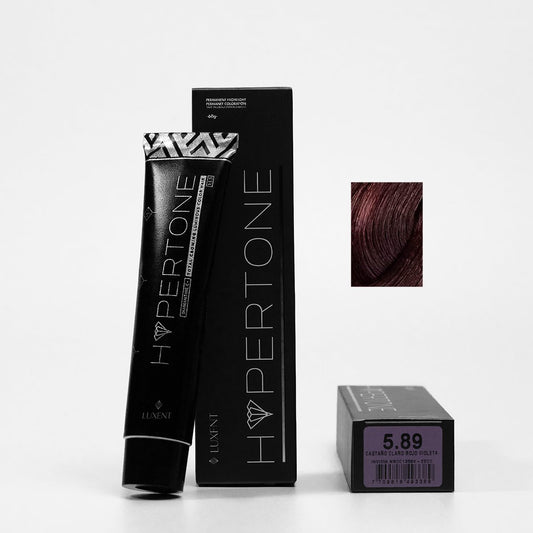 Tinte Hypertone 5.89 Castaño Claro Rojo Violeta, coloración permanente profesional | L'xent Professional