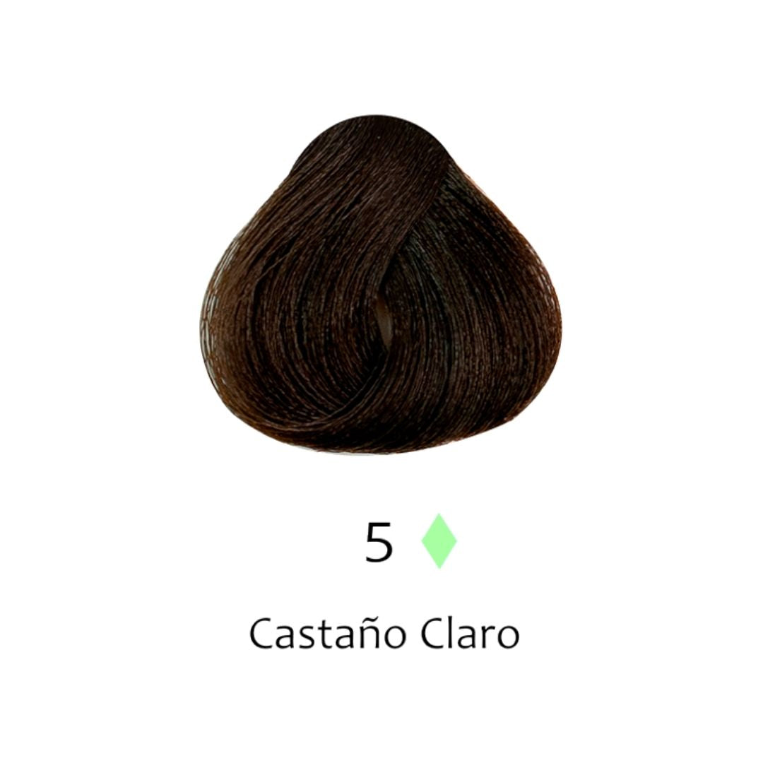 Mechón de cabello teñido Castaño Claro número 5. Tinte profesional para cabello - Luxent Professional