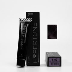 Tinte capilar Hypertone 6.99 Rubio Oscuro Violeta Intenso, tubo y caja con muestra de color - Luxent Professional