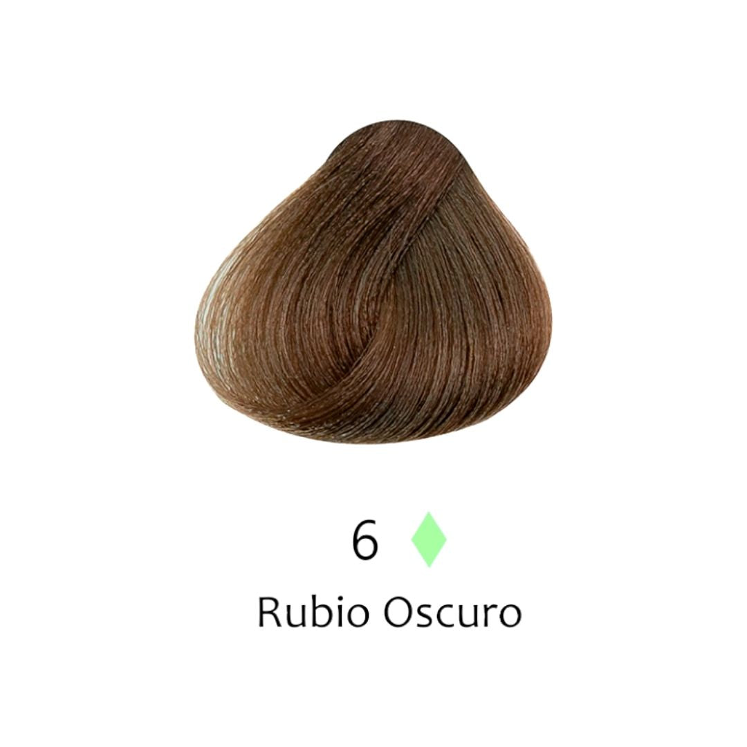 Muestra de color de cabello Rubio Oscuro número 6. Tinte profesional para un acabado perfecto | L'xent Professional