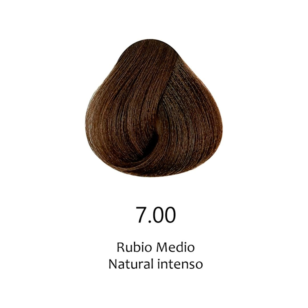 Muestra de color de tinte 7.00 Rubio Medio Natural Intenso para cabello. - Luxent Professional