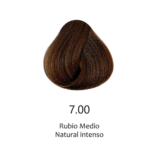 Muestra de color de tinte 7.00 Rubio Medio Natural Intenso para cabello. | L'xent Professional