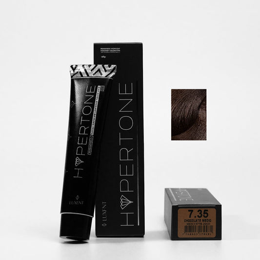 Tinte permanente Hypertone 7.35 Chocolate Medio. Coloración profesional para cabello | L'xent Professional