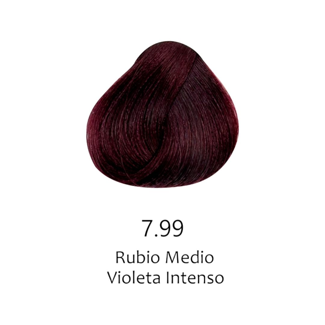 Tinte profesional 7.99 Rubio Medio Violeta Intenso. Coloración capilar vibrante y duradera - Luxent Professional