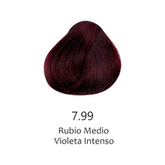 Tinte profesional 7.99 Rubio Medio Violeta Intenso. Coloración capilar vibrante y duradera - Luxent Professional