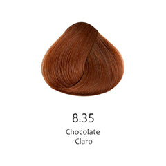 Mechón de cabello teñido color chocolate claro 8.35 para tintes profesionales - Luxent Professional