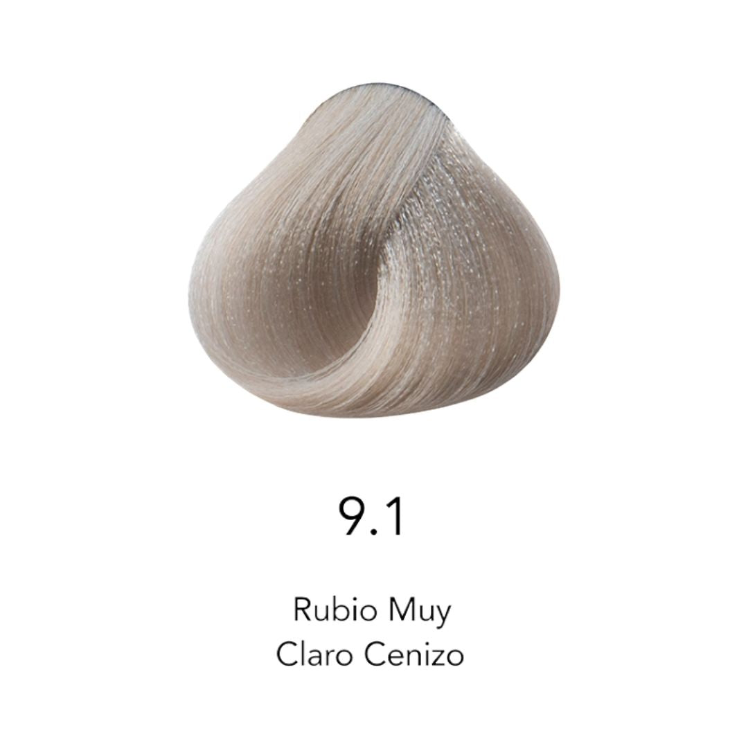 Muestra de coloración 9.1 Rubio Muy Claro Cenizo para tintes profesionales - Luxent Professional