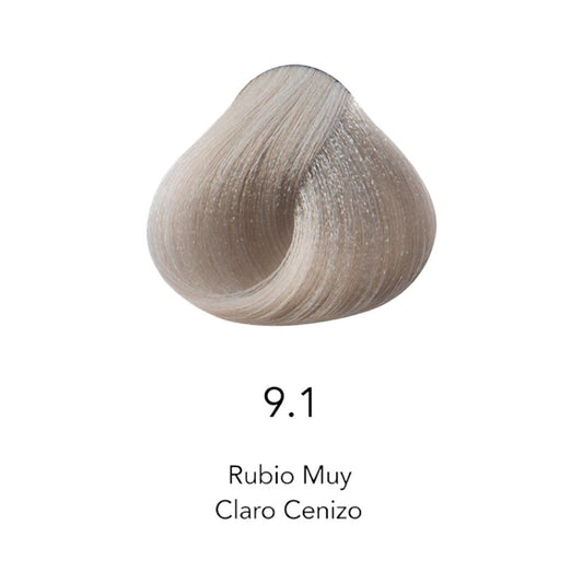 Muestra de coloración 9.1 Rubio Muy Claro Cenizo para tintes profesionales | L'xent Professional