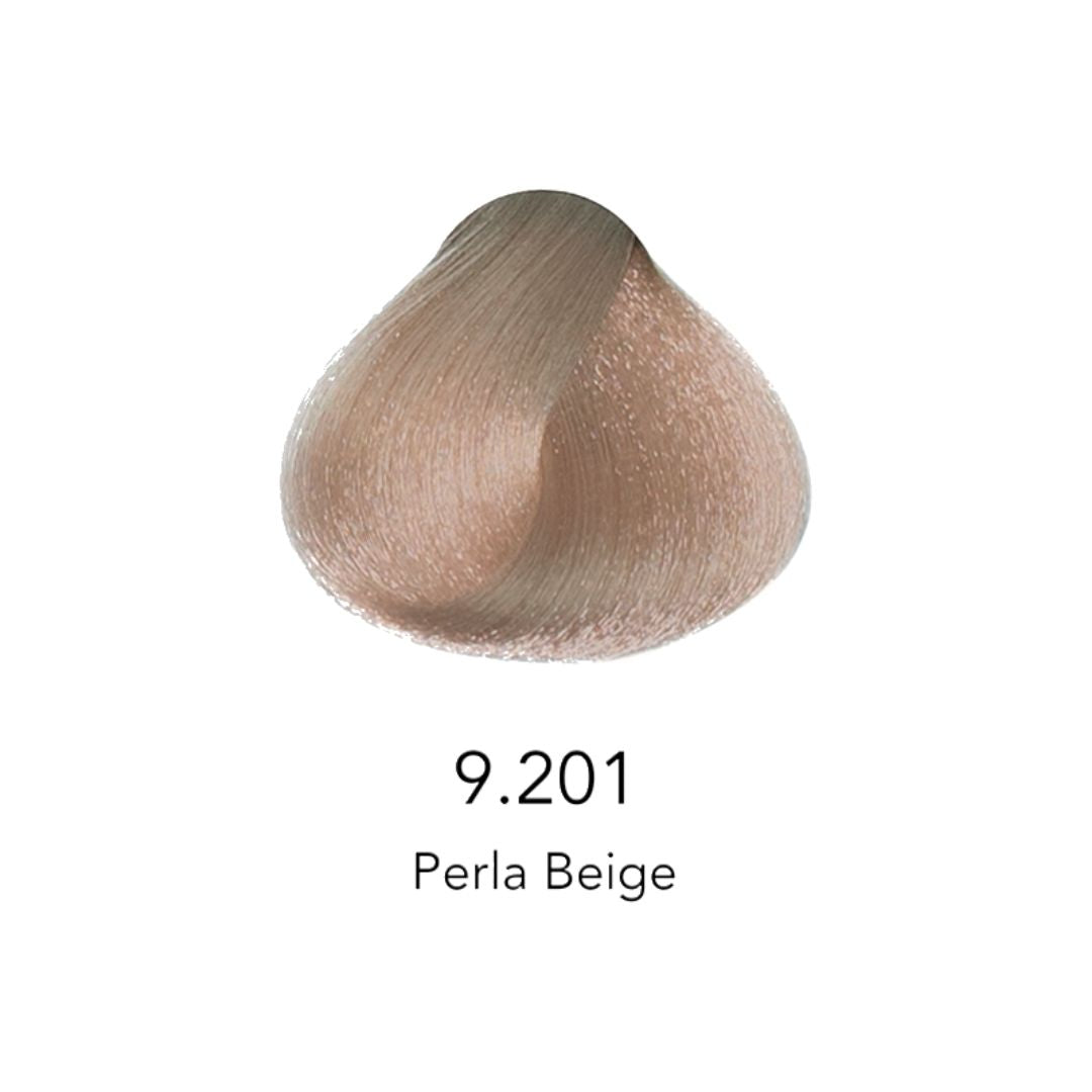 Muestra de color de tinte capilar Perla Beige 9.201 para cabello profesional - Luxent Professional