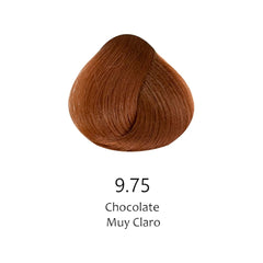Mechón de cabello teñido color chocolate muy claro 9.75 para tintes profesionales - Luxent Professional